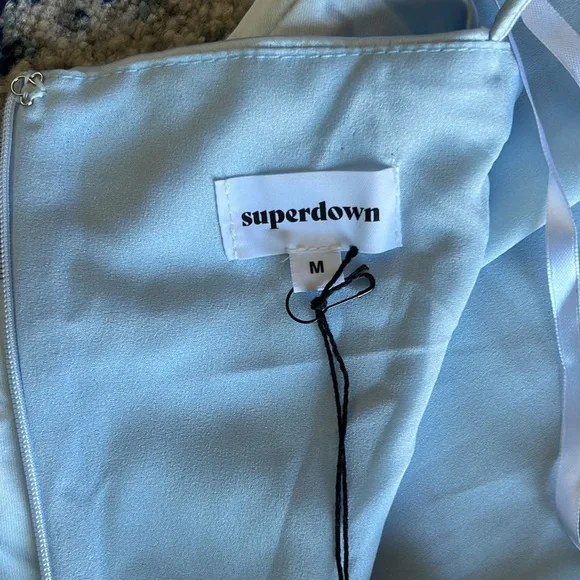 Superdown Billie Drape Midi Dress in Dusty Blue Medium - Picture 13 of 14